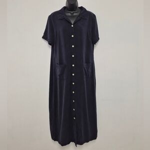 Talbots 100% Tencel Button Down Dress sz VTG 16